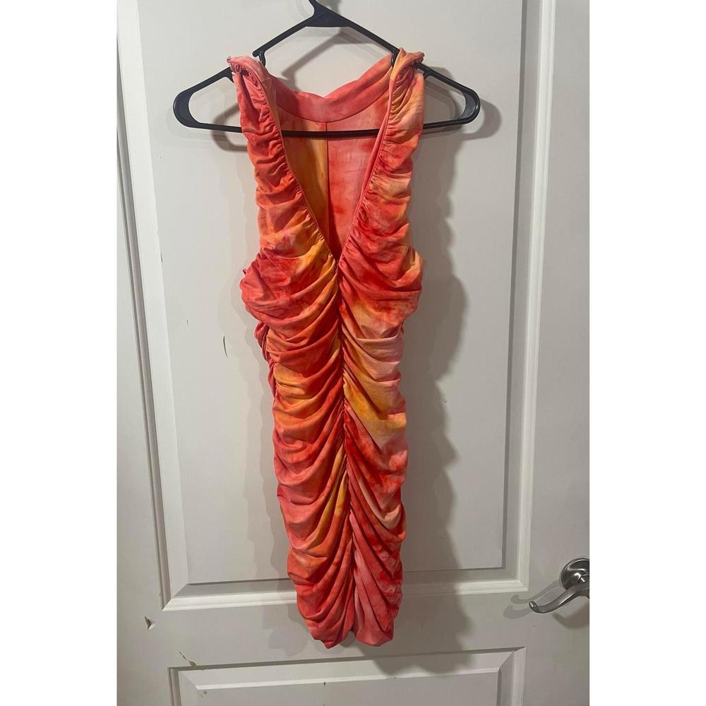 Torn by Ronny Kobo Women's Orange Sunset Kit Ruched Mini Dress XS - Picture 5 of 6